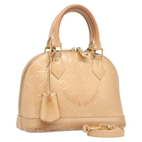 LOUIS VUITTON Monogram Vernis Alma BB Hand Bag Beige Dunne M90175 - Picture 1 of 16
